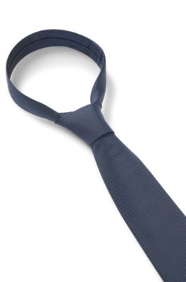 Corbata de mezcla de seda con estampado en jacquard, Celeste