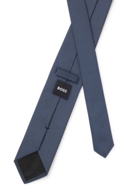Corbata de mezcla de seda con estampado en jacquard, Celeste
