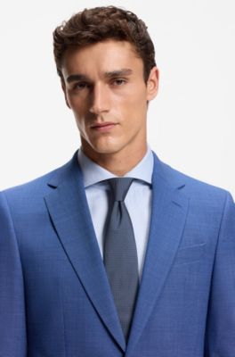 Corbata de mezcla de seda con estampado en jacquard, Celeste