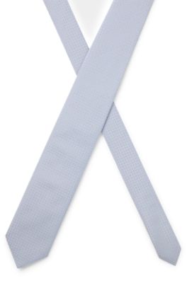 Cravate &agrave; motif jacquard en soie m&eacute;lang&eacute;e, Violet clair