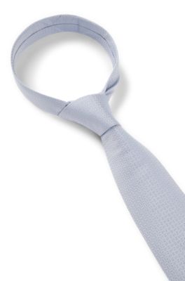 Cravate &agrave; motif jacquard en soie m&eacute;lang&eacute;e, Violet clair
