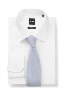 Corbata de mezcla de seda con estampado en jacquard, Luz p&uacute;rpura