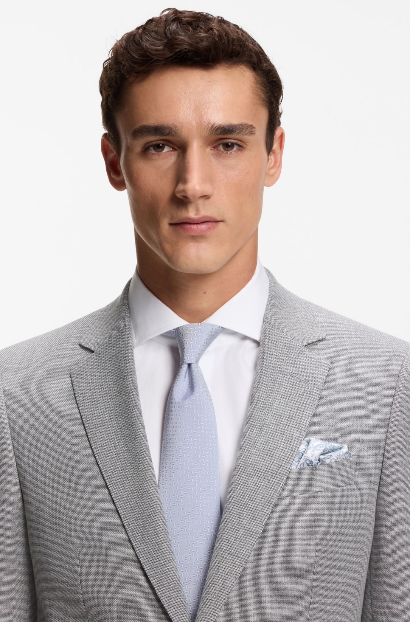 BOSS - Tie with jacquard pattern - Light Purple