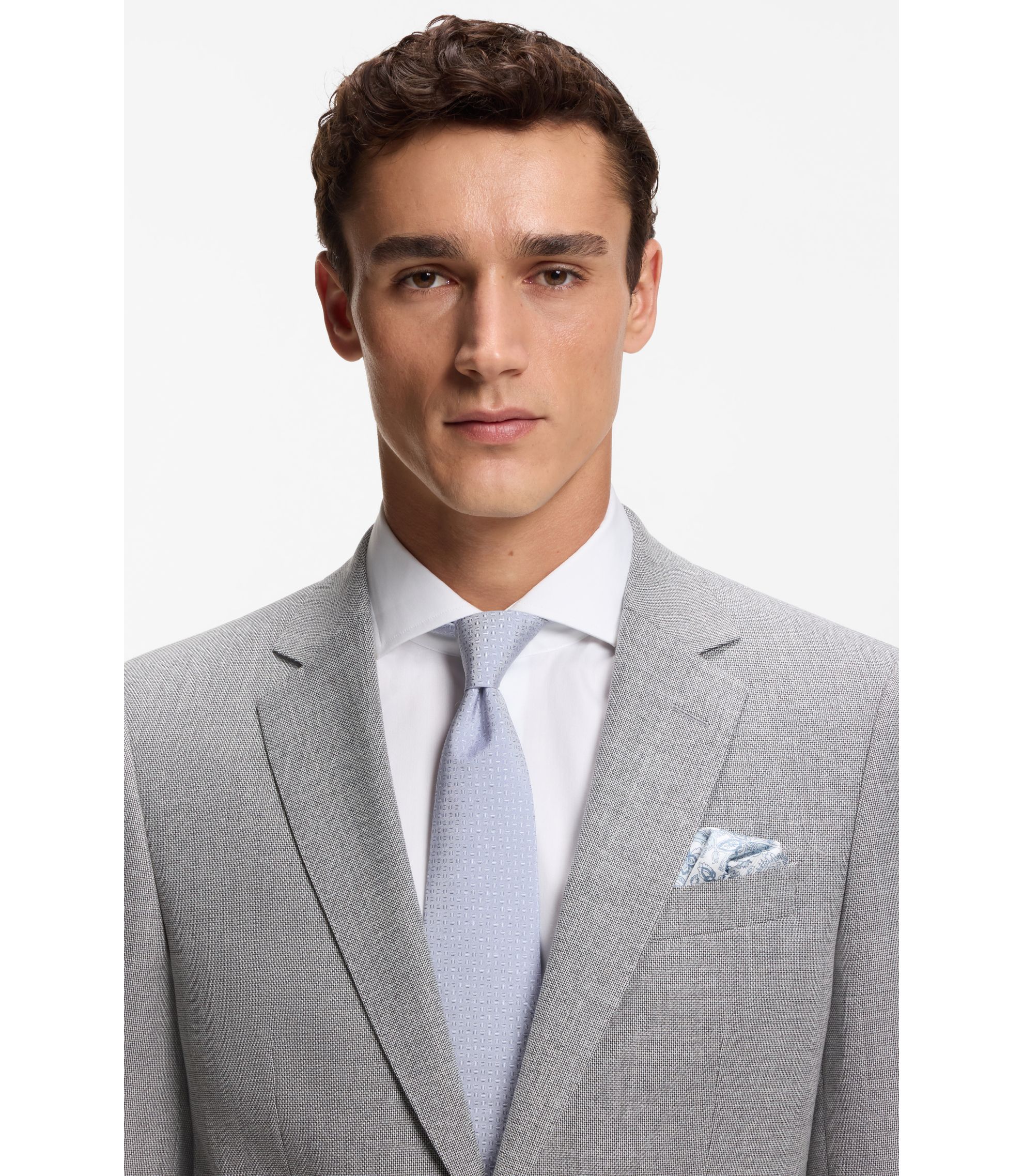 BOSS - Tie with jacquard pattern - Light Purple