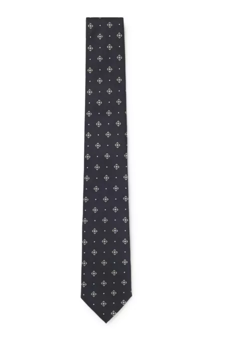 Diagonal-stripe tie in a silk blend