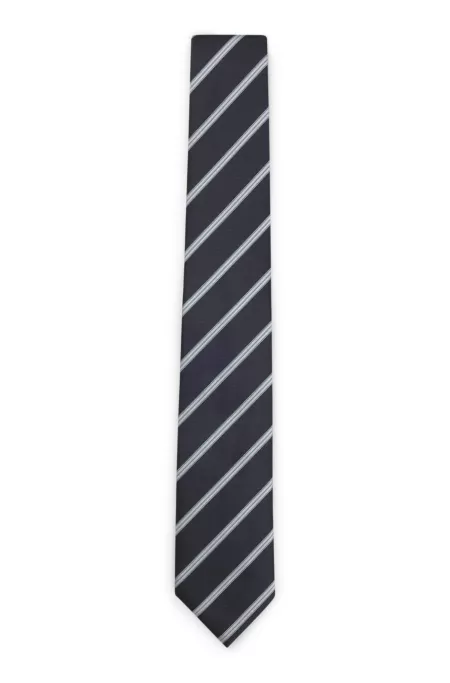 Diagonal-stripe tie in a silk blend