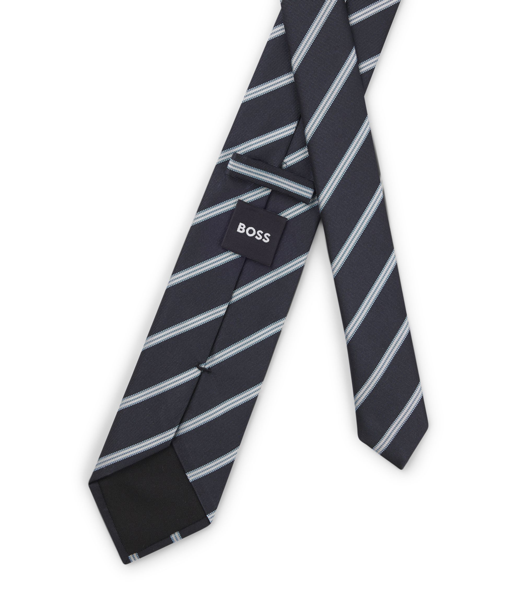 BOSS - Diagonal-stripe tie in a silk blend - Light Purple