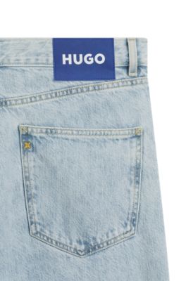 Regular-fit jeans in light-blue denim, Turquoise