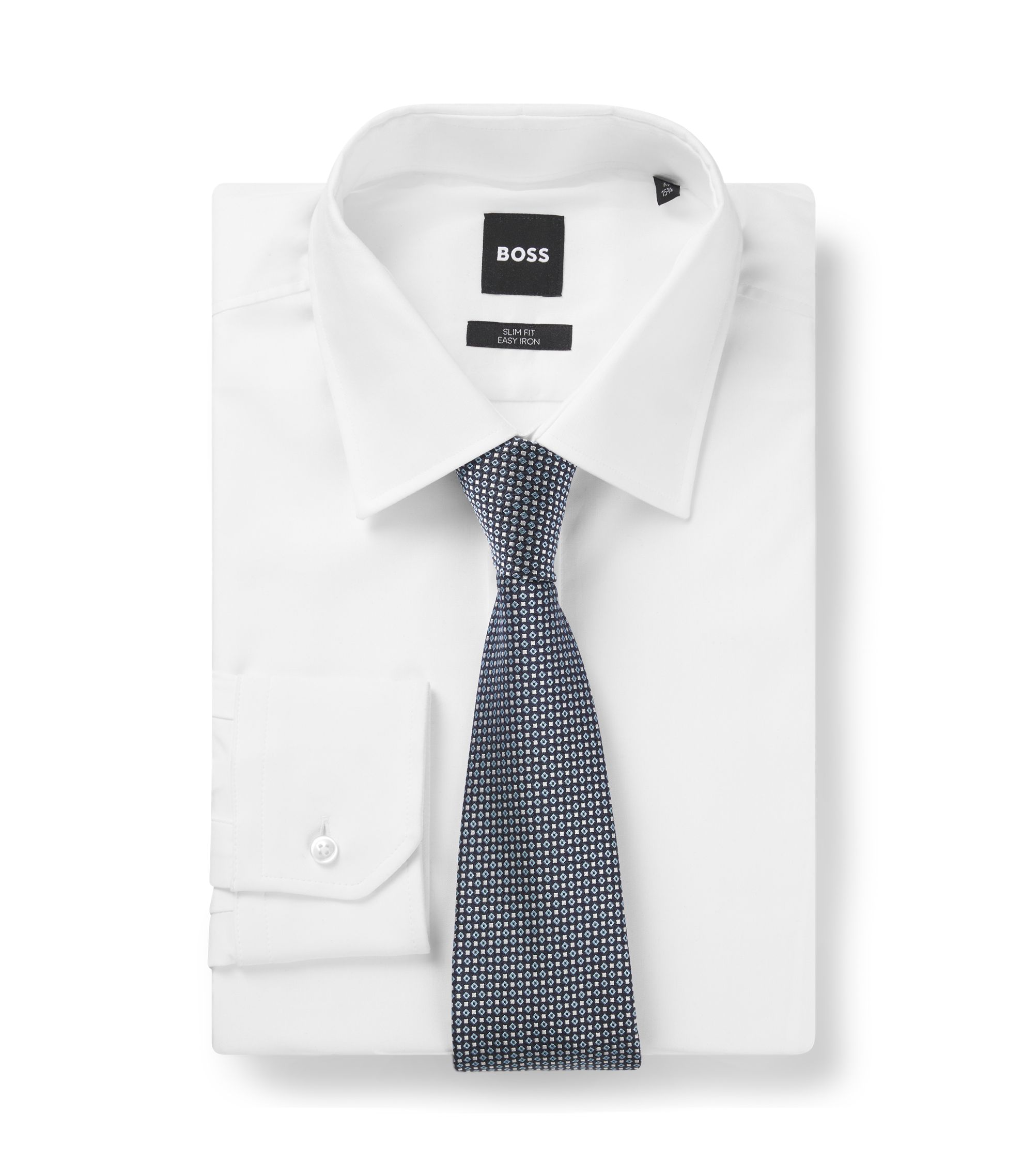 Jacquard-pattern tie in a silk blend