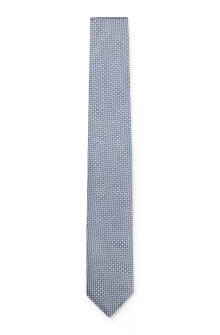 Jacquard-pattern tie in a silk blend