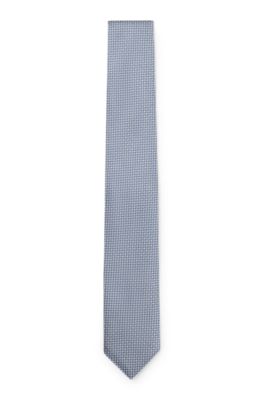 Corbata en jacquard de mezcla de seda con microestampado, Luz p&uacute;rpura