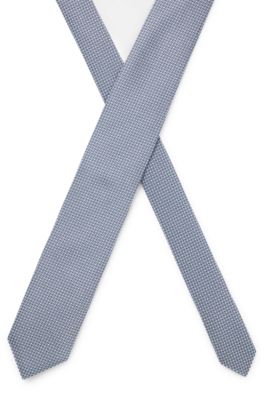Cravate &agrave; micro motif en jacquard de soie m&eacute;lang&eacute;e, Violet clair