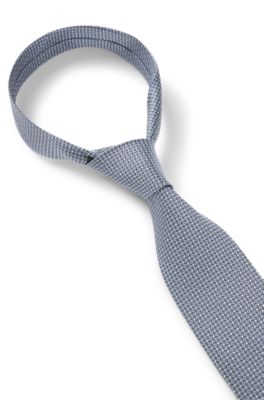 Corbata en jacquard de mezcla de seda con microestampado, Luz p&uacute;rpura