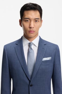 Corbata en jacquard de mezcla de seda con microestampado, Luz p&uacute;rpura
