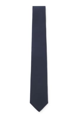 Jacquard-monogram tie in silk, Dark Blue