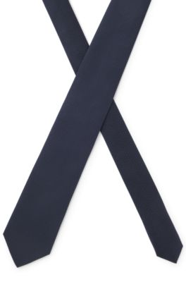 Jacquard-monogram tie in silk, Dark Blue
