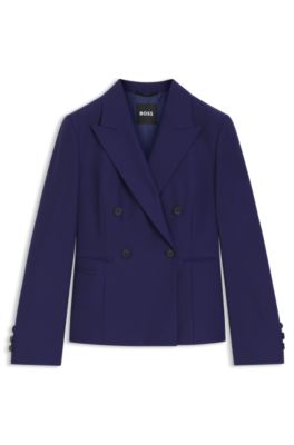 Slim-fit blazer in virgin-wool twill, Turquoise