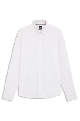 Camisa regular fit en algod&oacute;n Oxford, Blanco