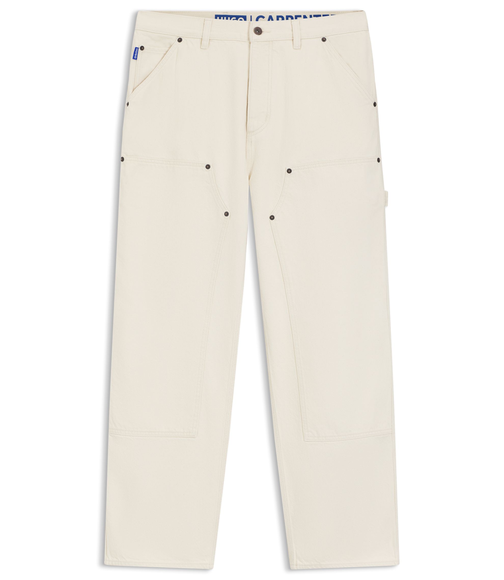 HUGO - Loose-fit jeans in ecru denim - White