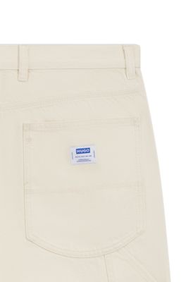 Jean coupe ample en denim &eacute;cru, Blanc