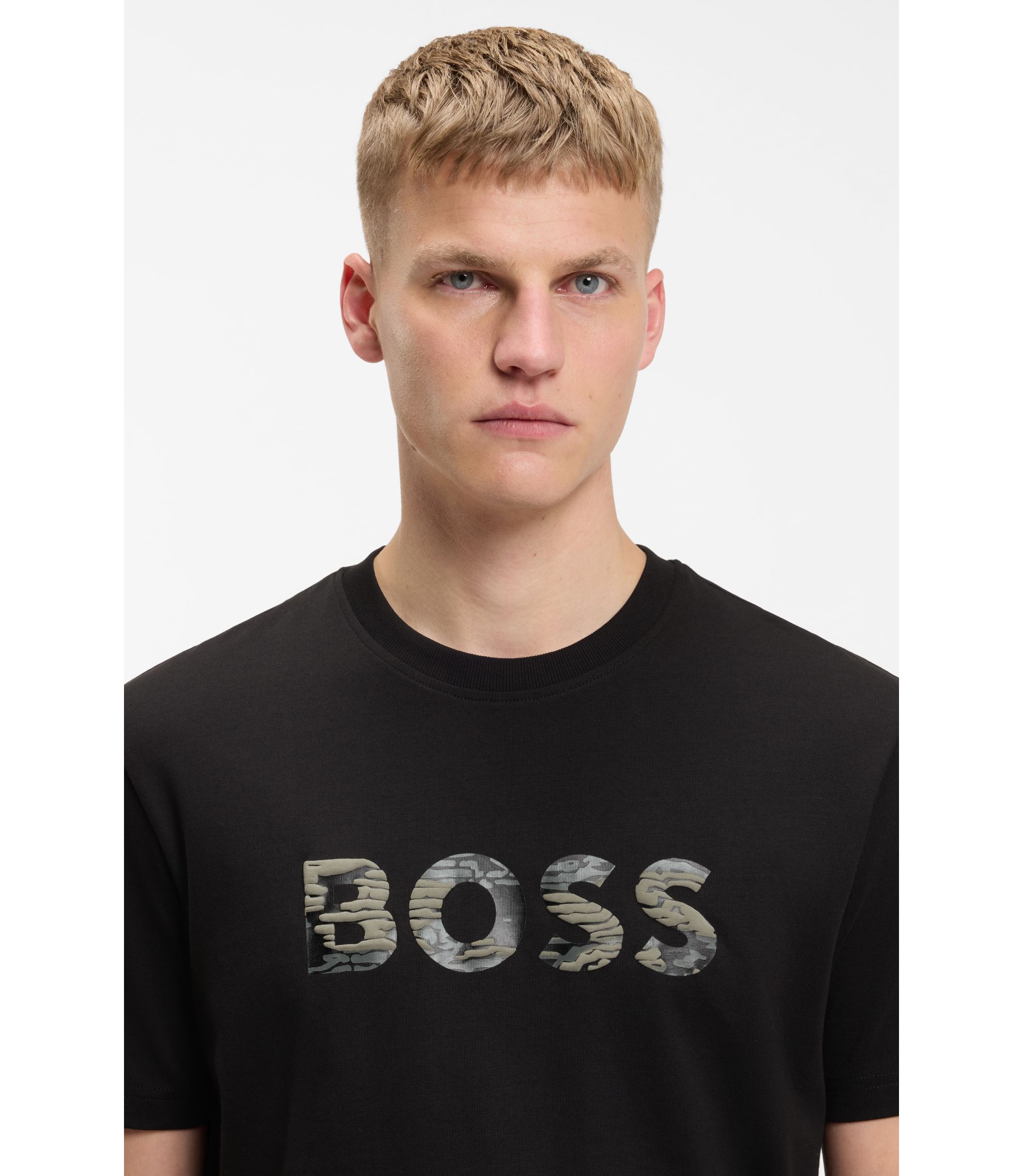 BOSS - Regular-fit T-shirt in cotton jersey - Black