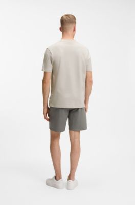 T-shirt en jersey de coton avec logo imprim&eacute;, Gris chin&eacute;