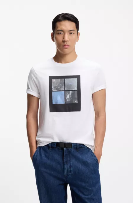Printed-artwork T-shirt in cotton jersey
