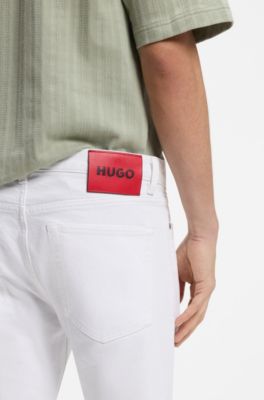 Extra-slim-fit jeans in white comfort-stretch denim, White