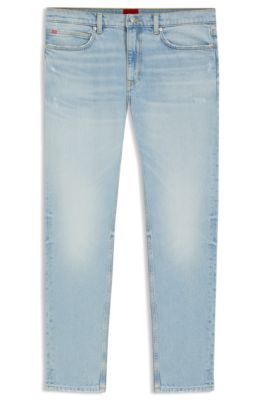 Extra-slim-fit jeans in bright-blue stretch denim, Light Blue