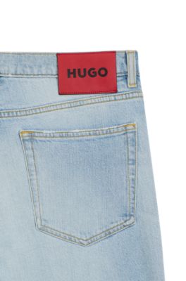 Extra-slim-fit jeans in bright-blue stretch denim, Light Blue