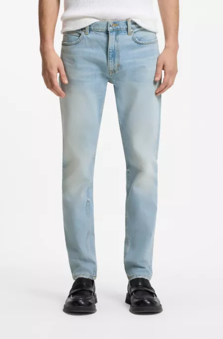 Extra-slim-fit jeans in bright-blue stretch denim