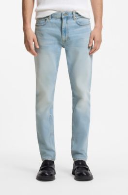 Jeans extra slim fit de denim el&aacute;stico azul intenso, Celeste