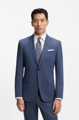 Corbata en jacquard de seda con microestampado, Azul oscuro