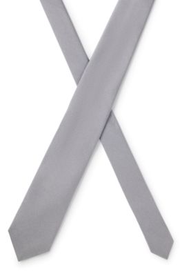 Corbata de seda con tejido jacquard, Gris claro