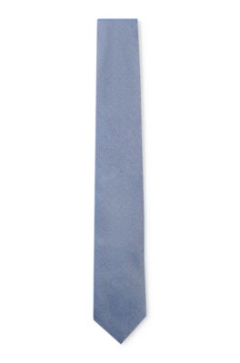 Jacquard-weave tie in silk, Light Blue