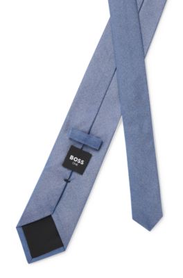 Jacquard-weave tie in silk, Light Blue