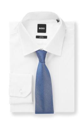 Jacquard-weave tie in silk, Light Blue