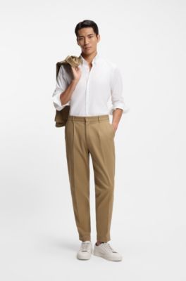 Camisa slim fit en popel&iacute;n de algod&oacute;n, Blanco