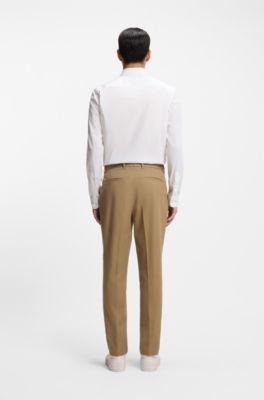 Slim-fit shirt in cotton-blend poplin, White