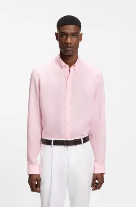 Regular-fit shirt in linen