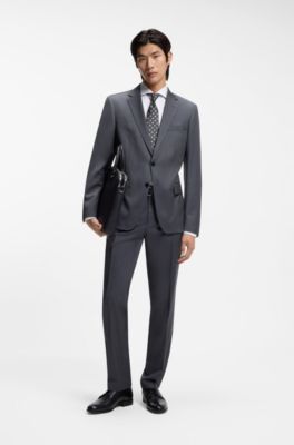 Chemise Slim en coton m&eacute;lang&eacute; infroissable, Blanc