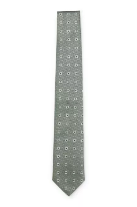 Jacquard-pattern tie in a silk blend
