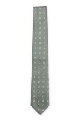 Jacquard-pattern tie in a silk blend, Light Green