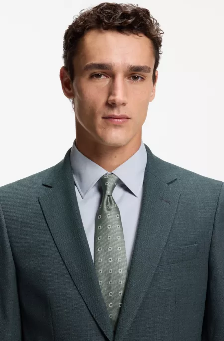 Jacquard-pattern tie in a silk blend