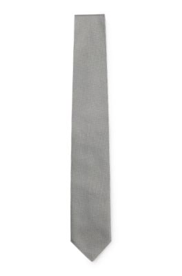 Cravate &agrave; motif jacquard en soie m&eacute;lang&eacute;e, Violet clair