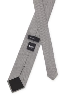 Jacquard-pattern tie in a silk blend, Light Purple