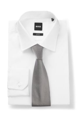 Corbata de mezcla de seda con estampado en jacquard, Luz p&uacute;rpura