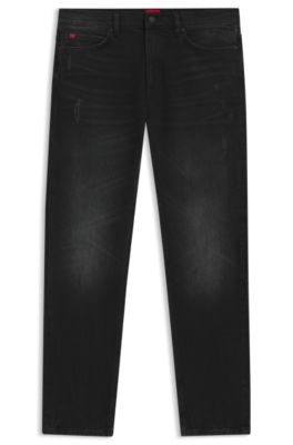 Slim-fit jeans in dark-gray comfort-stretch denim, Dark Grey