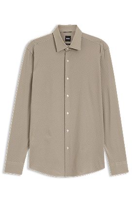 Slim-fit shirt in Italian-made performance-stretch fabric