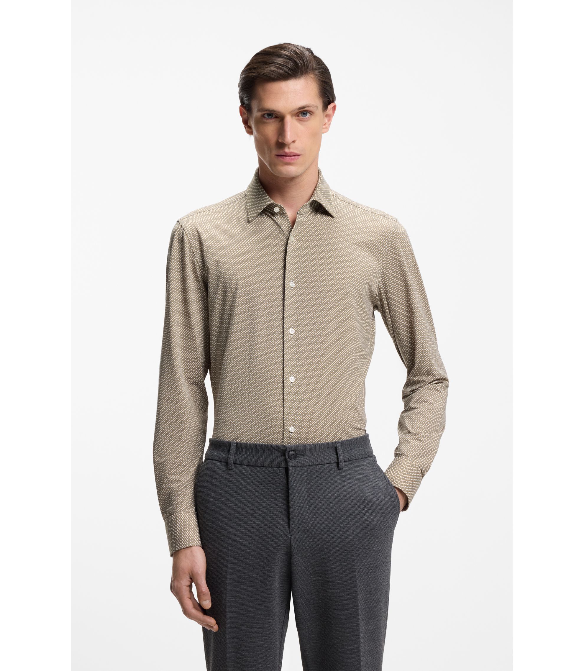 hugo boss dress shirt sizes Hugo Boss Mens White Long Sleeve Slim Fit Stretch Dress Shirt Size 39-15 1/2